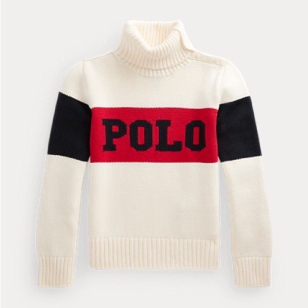 Ralph Lauren Logo Cotton Turtleneck Sweater